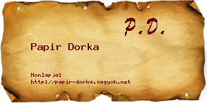 Papir Dorka névjegykártya
